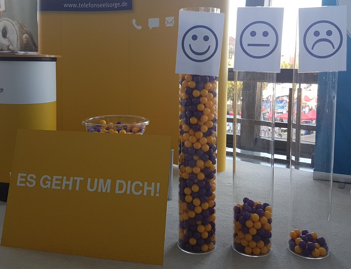 Stimmungsbarometer auf Messestand